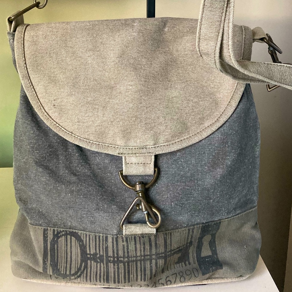 Mona B Upcycled Canvas Collection Crossbody Bag